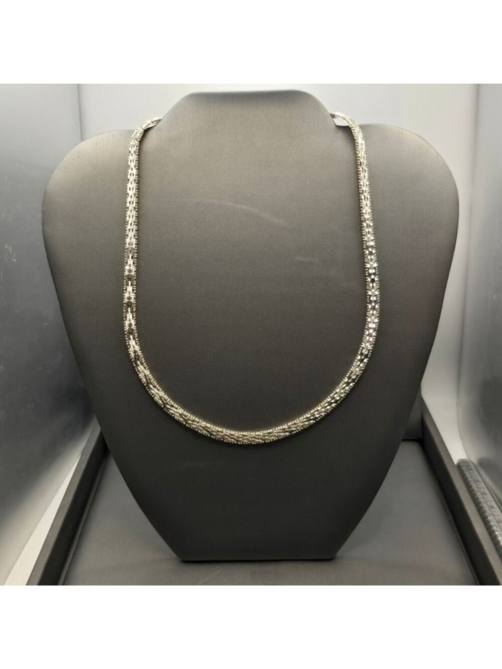 Sterling Silver Woven Link Necklace 18" 5mm Chain Signed MBC Italy 28g - Picture 12 of 12